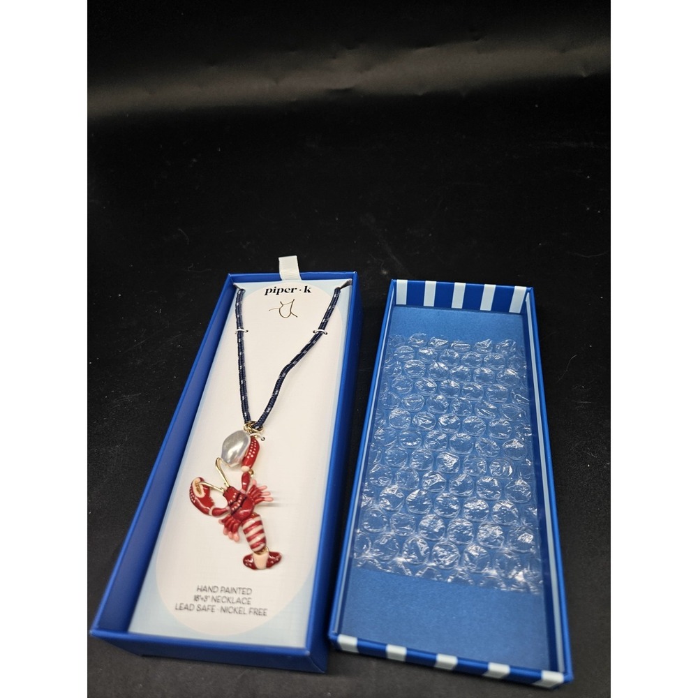 Piper K Red Lobster Charm Necklace 18" NIB